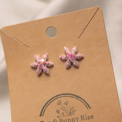 Glitter Snowflakes Studs - Various Colours