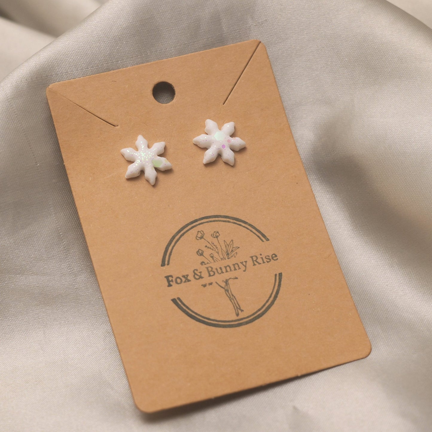 Glitter Snowflakes Studs - Various Colours