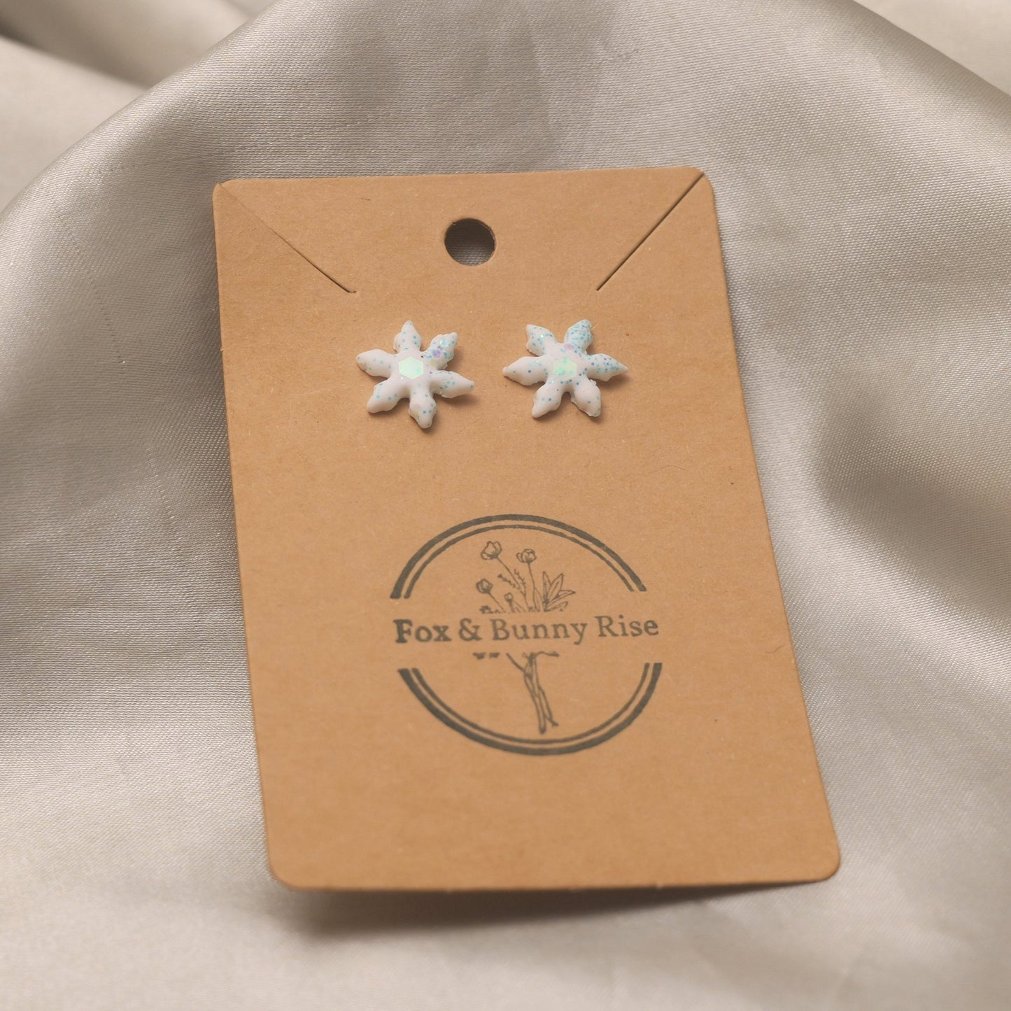 Glitter Snowflakes Studs - Various Colours