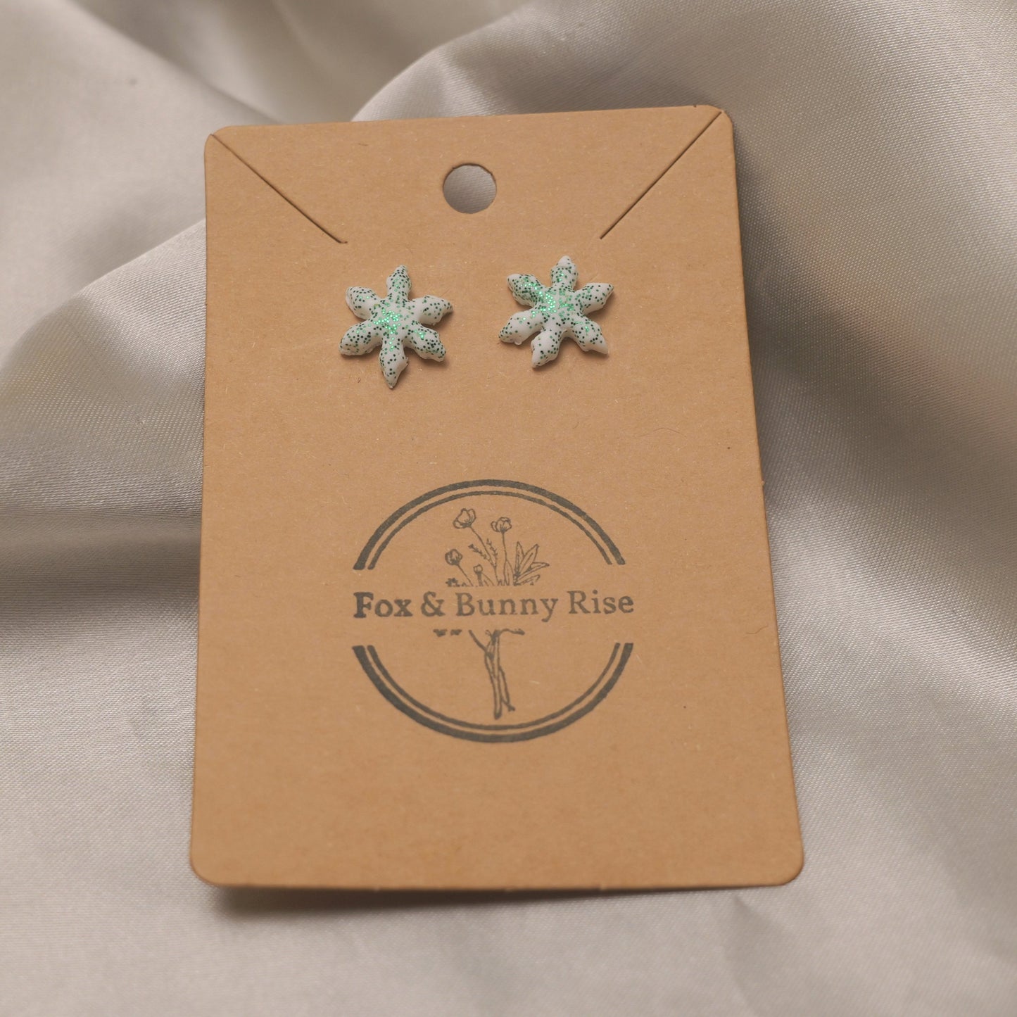 Glitter Snowflakes Studs - Various Colours