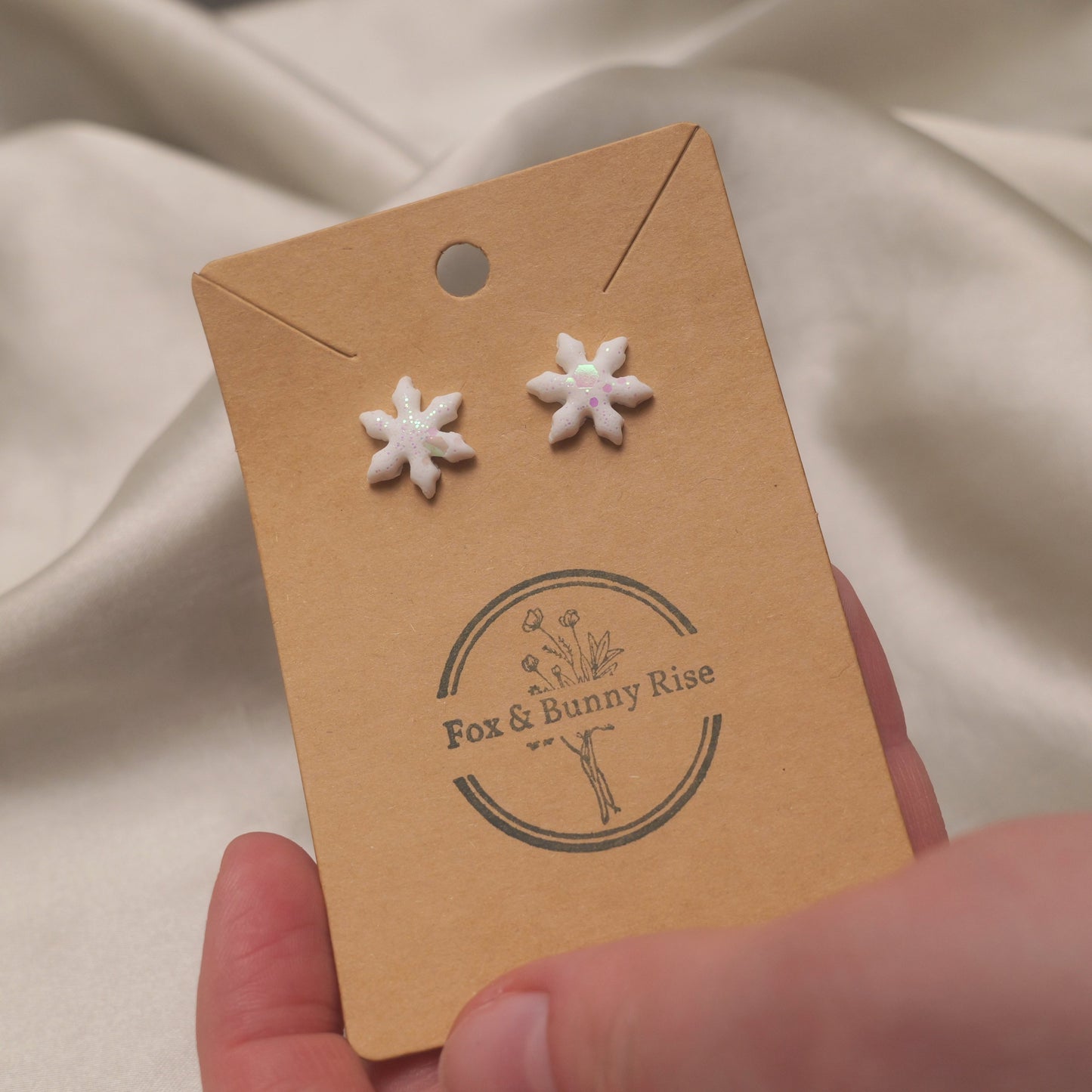 Glitter Snowflakes Studs - Various Colours