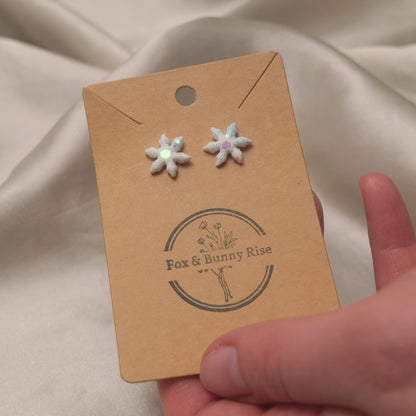 Glitter Snowflakes Studs - Various Colours