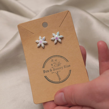 Glitter Snowflakes Studs - Various Colours