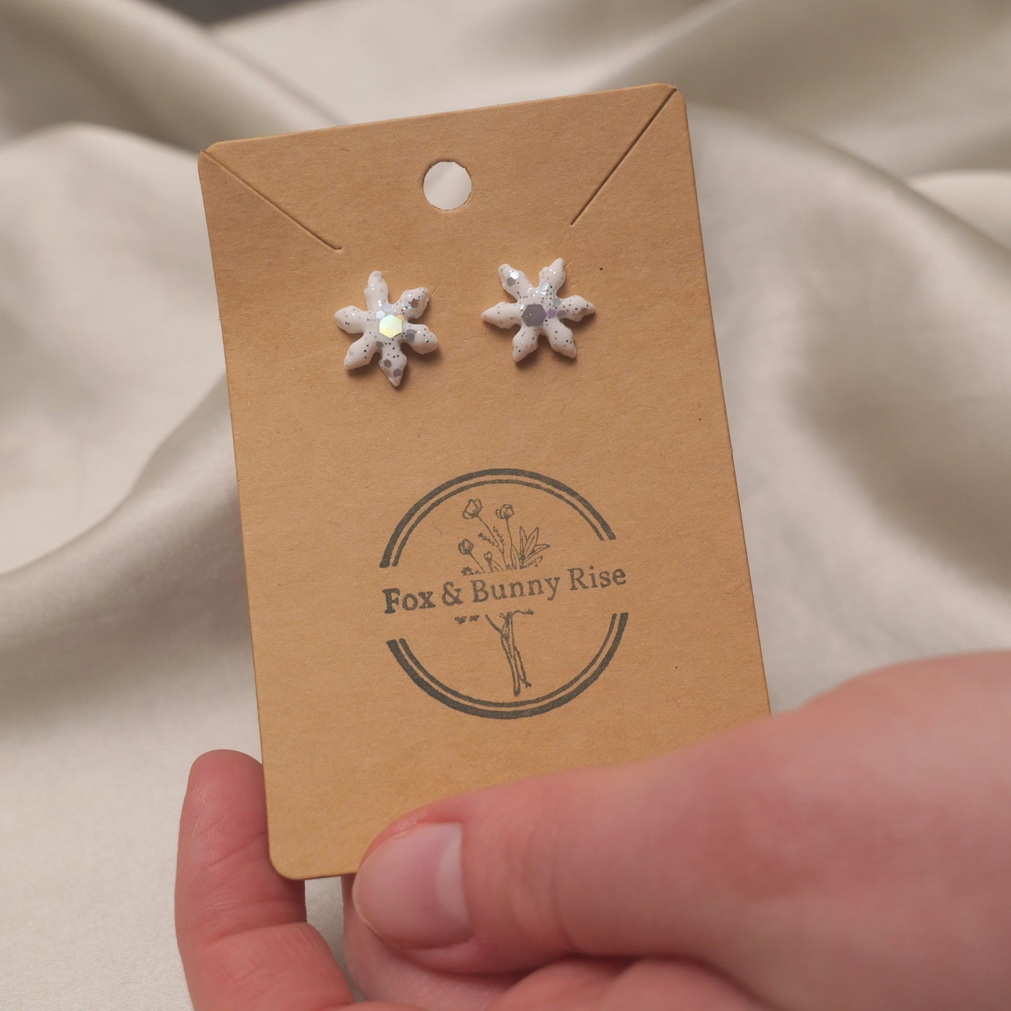 Glitter Snowflakes Studs - Various Colours