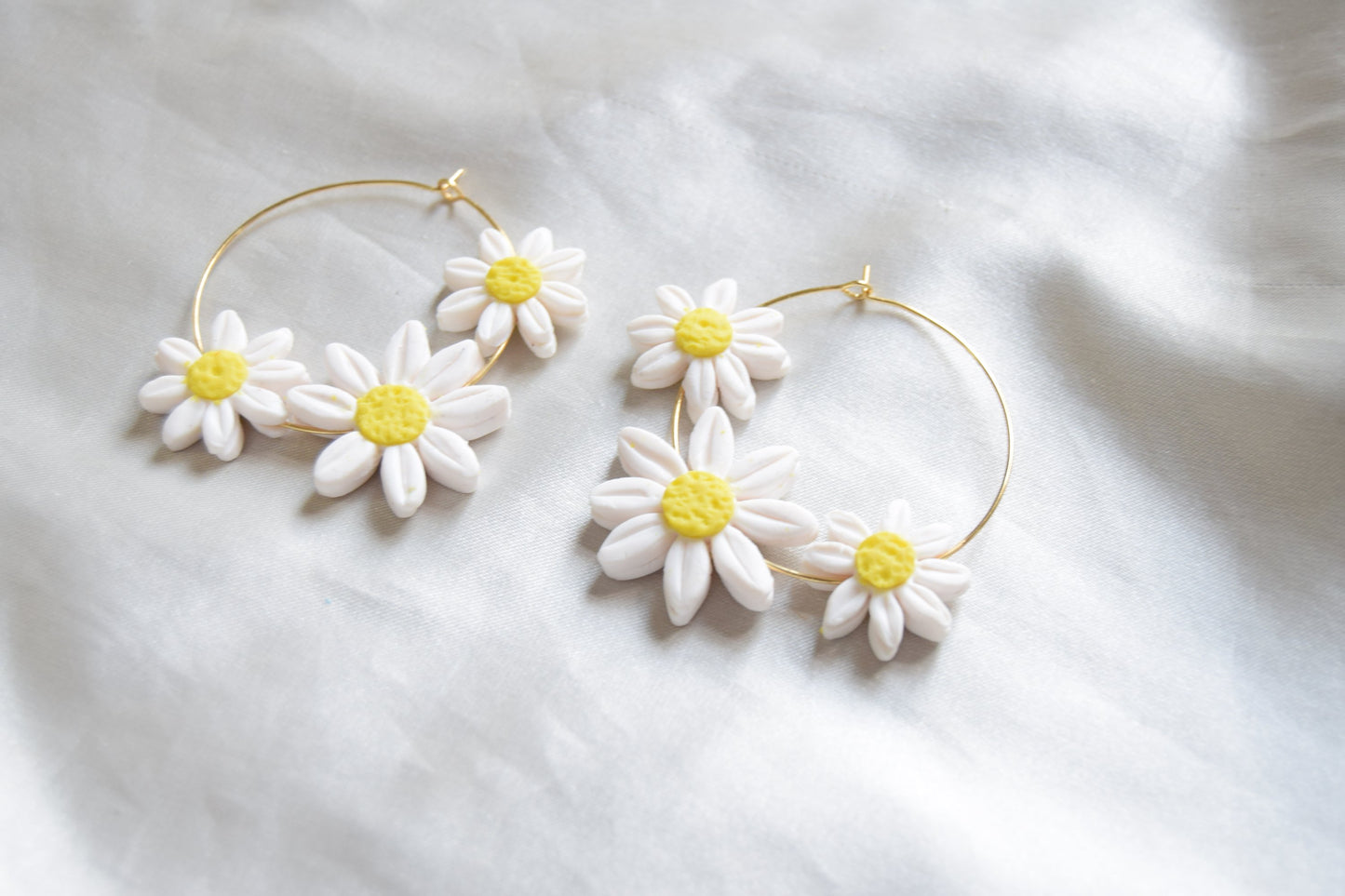 Polymer Clay Multi Daisy Hoops