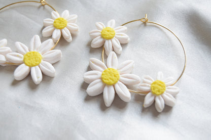 Polymer Clay Multi Daisy Hoops