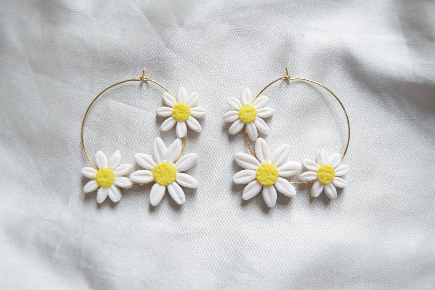 Polymer Clay Multi Daisy Hoops