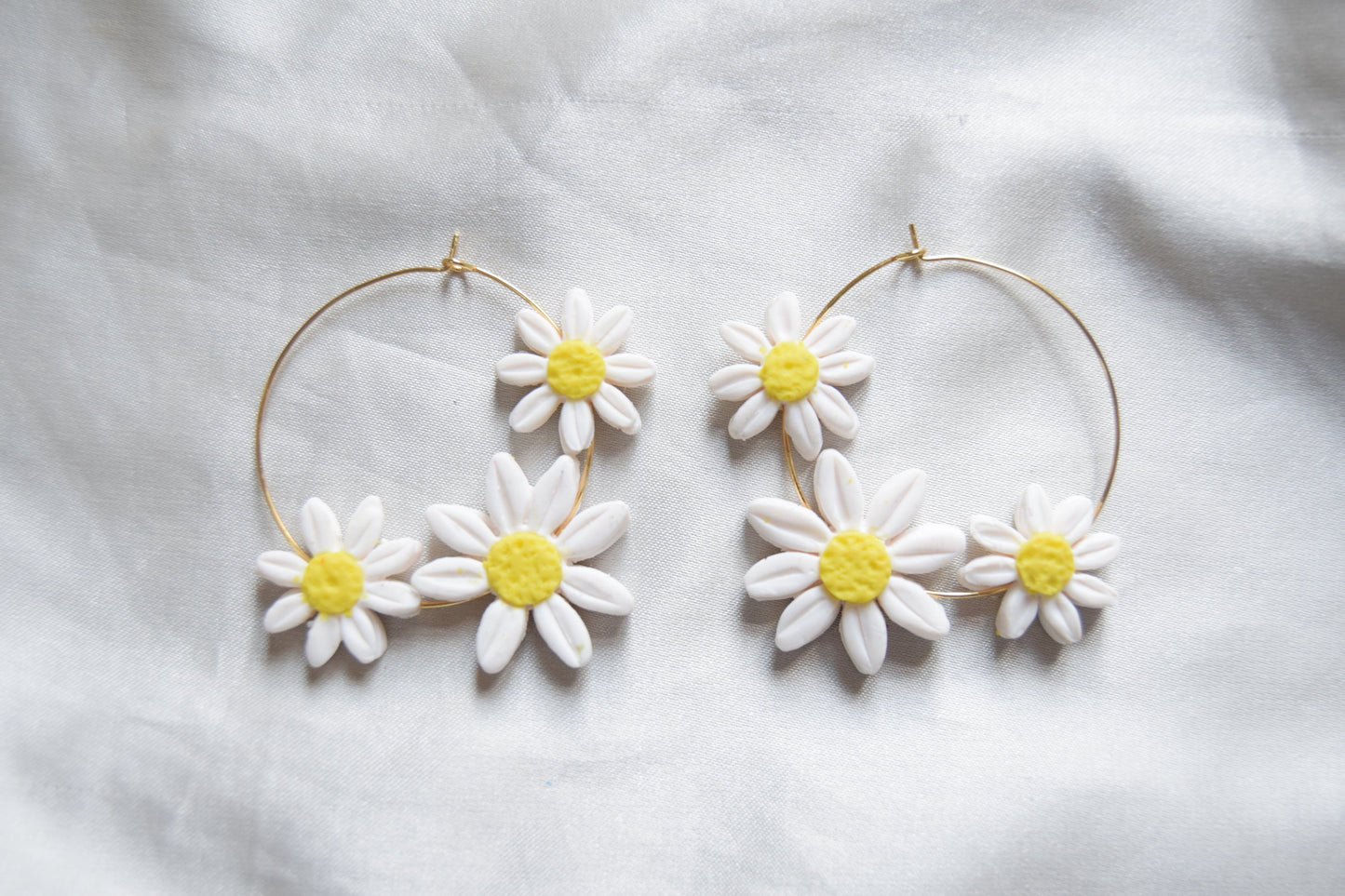 Polymer Clay Multi Daisy Hoops