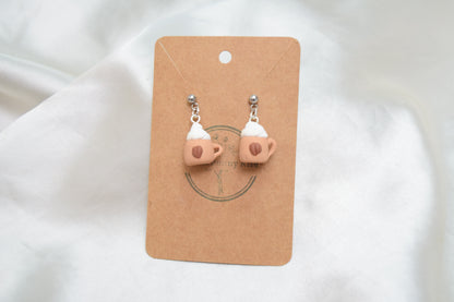 Caffe Latte Polymer Clay Earrings