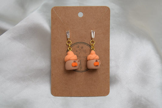 Pumpkin Spice Latte Polymer Clay Earrings