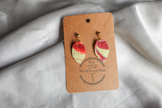 Marble Autumnal Leaf Earrings