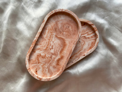 Jesmonite Terracotta Swirl Trinket Tray